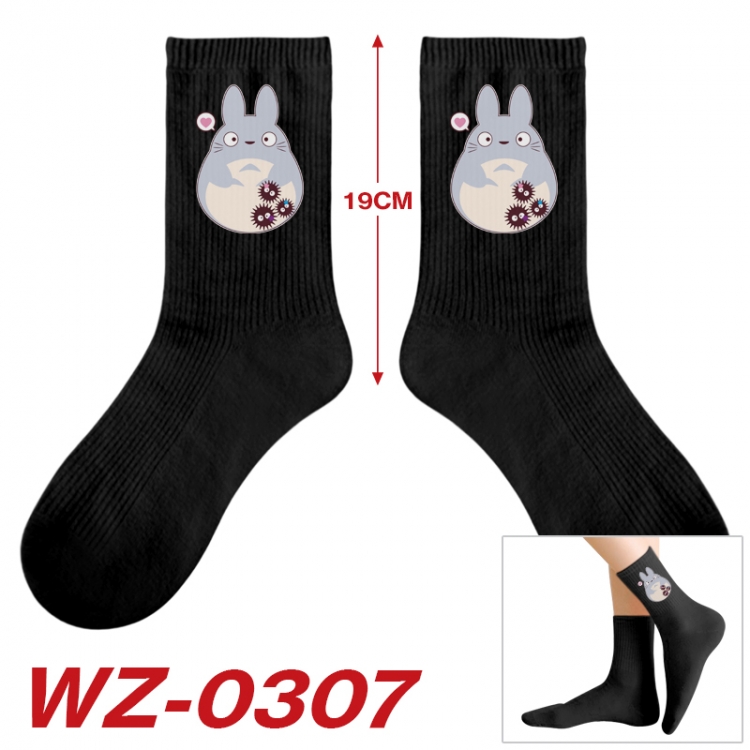 TOTORO Anime printing medium sock tube height 19cm price for  5 pairs WZ-0307