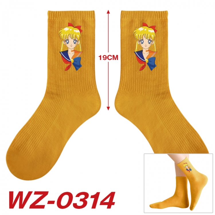 sailormoon Anime printing medium sock tube height 19cm price for  5 pairs WZ-0314
