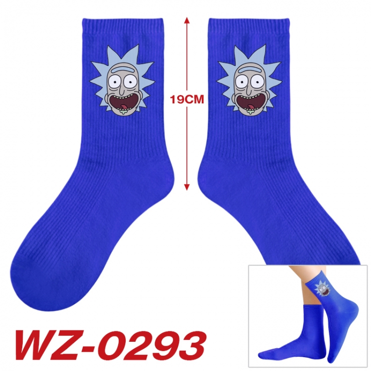 Rick and Morty Anime printing medium sock tube height 19cm price for  5 pairs WZ-0293