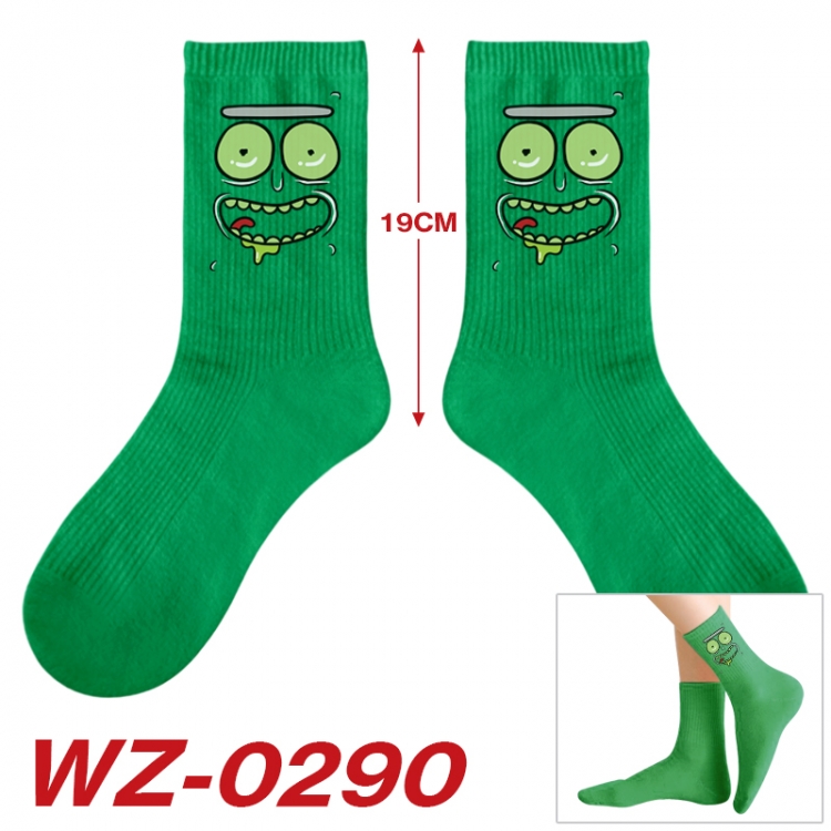 Rick and Morty Anime printing medium sock tube height 19cm price for  5 pairs WZ-0290
