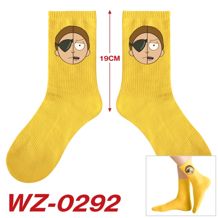 Rick and Morty Anime printing medium sock tube height 19cm price for  5 pairs WZ-0292