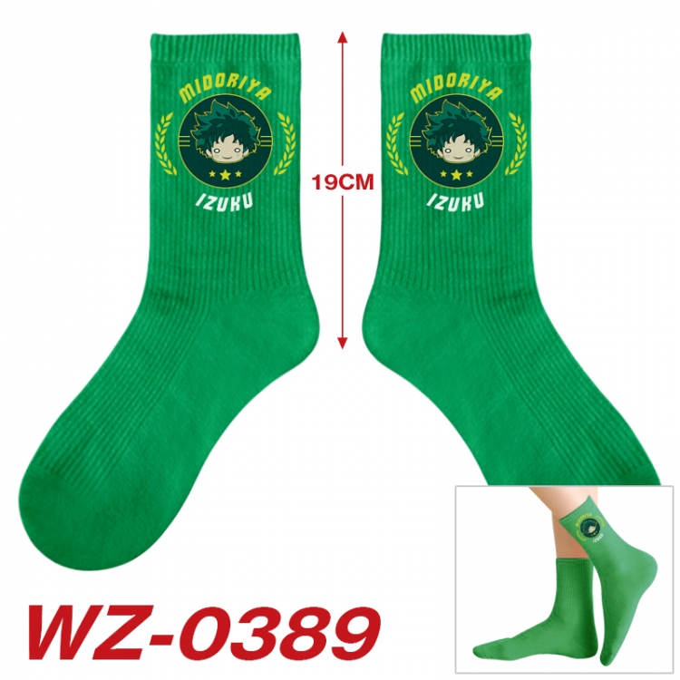 My Hero Academia Anime printing medium sock tube height 19cm price for  5 pairs WZ-0389