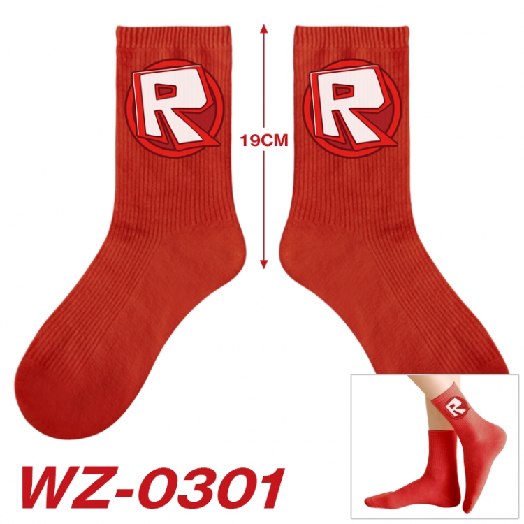 Robllox Anime printing medium sock tube height 19cm price for  5 pairs WZ-0301