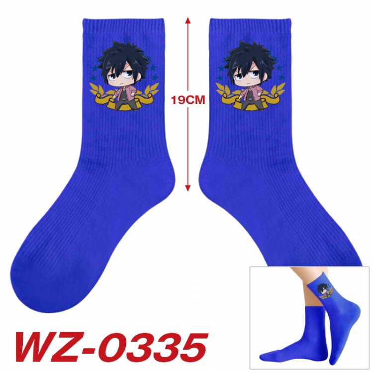 Fairy tail Anime printing medium sock tube height 19cm price for  5 pairs WZ-0335