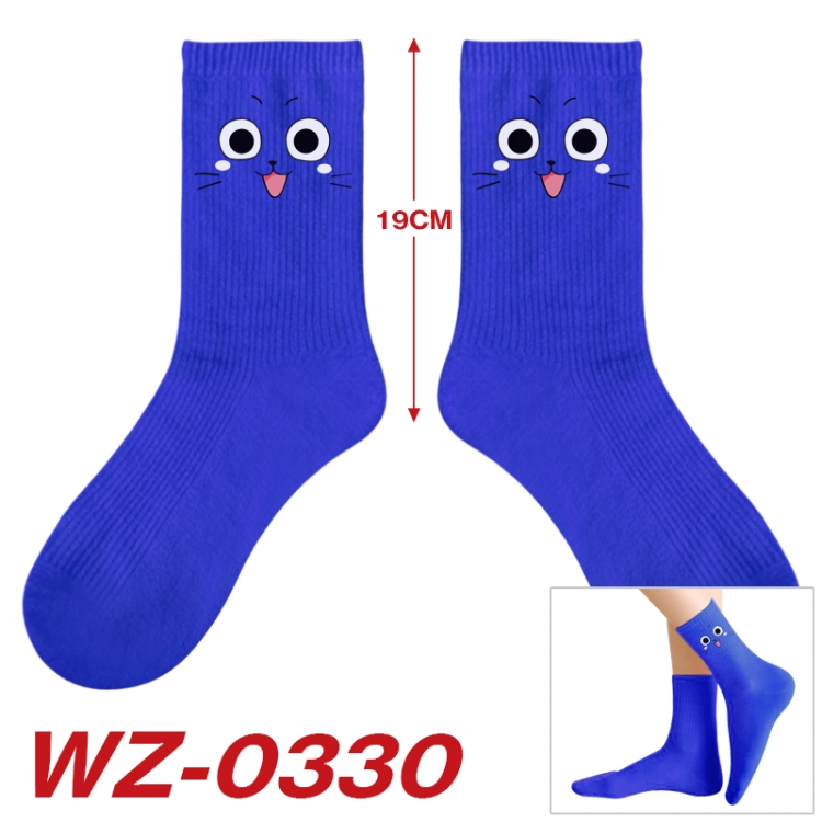 Fairy tail Anime printing medium sock tube height 19cm price for  5 pairs WZ-0330
