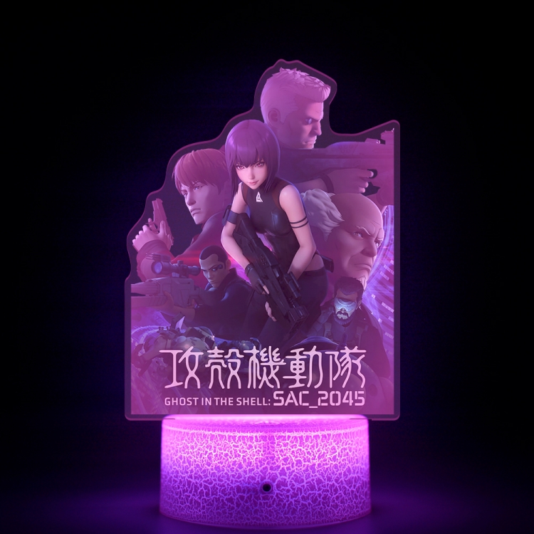 Ghost In The Shell Acrylic Night Light 16 Color-changing USB Interface Box Set 19X7X4CM white base