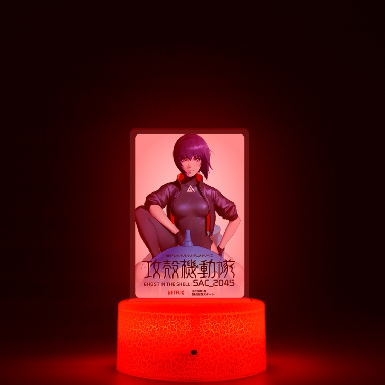 Ghost In The Shell  Acrylic night light 16 kinds of color changing USB interface box 14X7X4CM white base