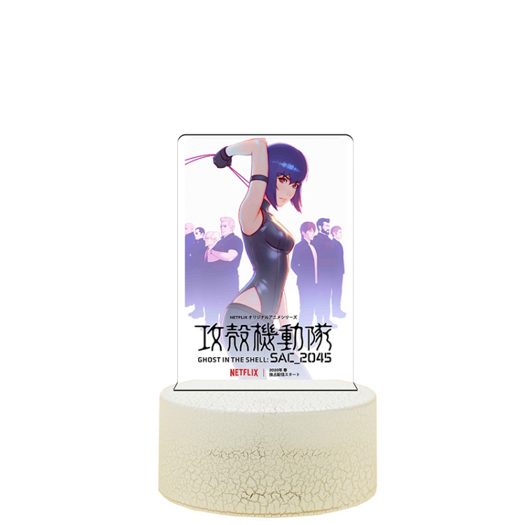 Ghost In The Shell  Acrylic night light 16 kinds of color changing USB interface box 14X7X4CM white base