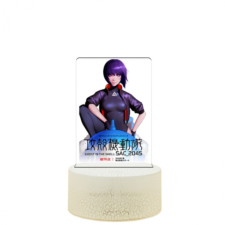 Ghost In The Shell  Acrylic night light 16 kinds of color changing USB interface box 14X7X4CM white base