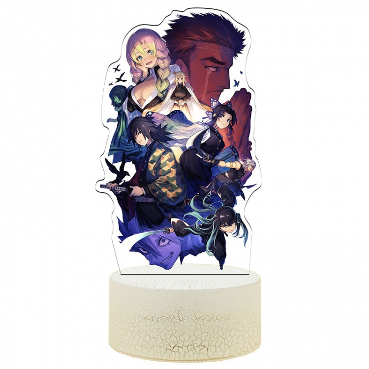 Demon Slayer Kimets Acrylic Night Light 16 Color-changing USB Interface Box Set 19X7X4CM white base