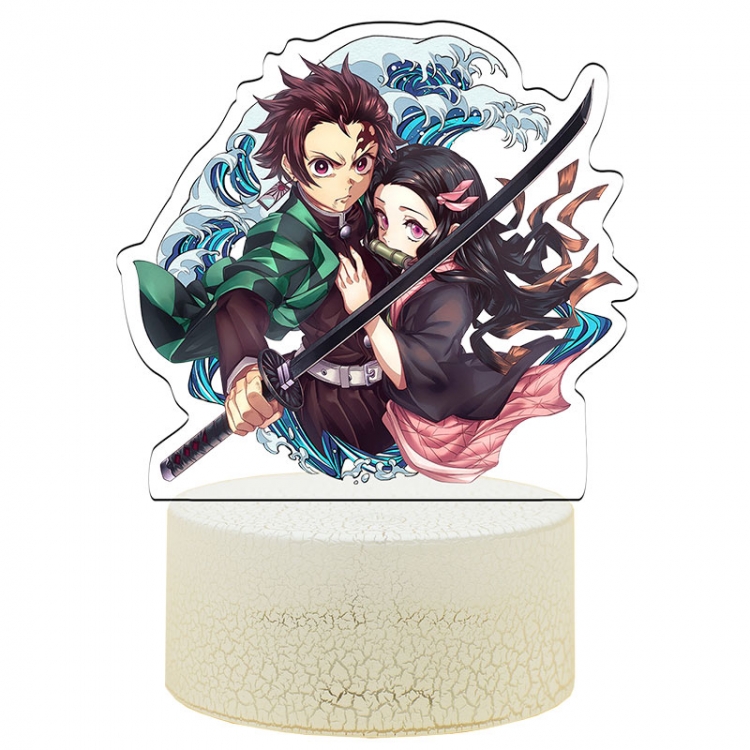 Demon Slayer Kimets Acrylic night light 16 kinds of color changing USB interface box 14X7X4CM white base