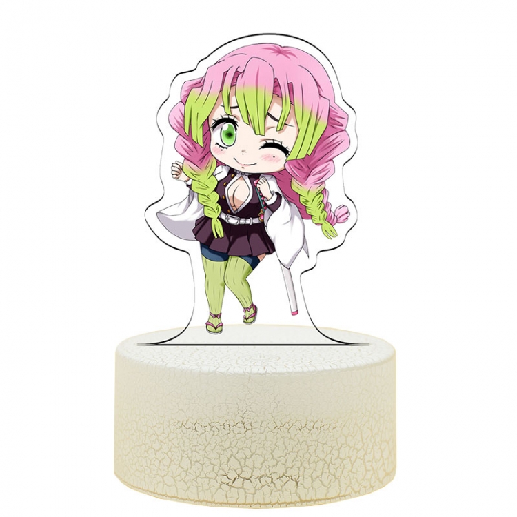 Demon Slayer Kimets Acrylic night light 16 kinds of color changing USB interface box 14X7X4CM white base