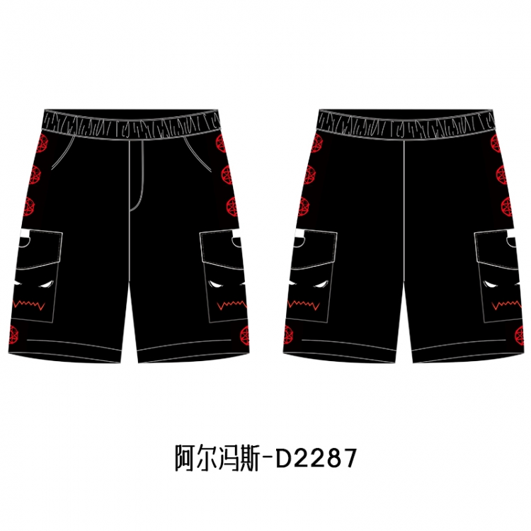 Fullmetal Alchemist Anime Print Casual Shorts Cargo Pants from S to 4XL D2287