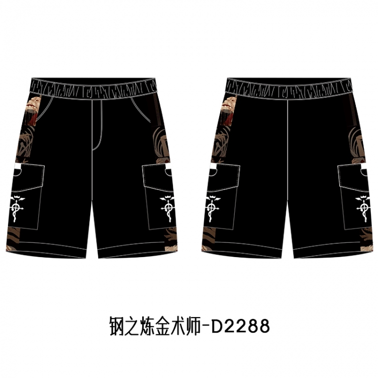 Fullmetal Alchemist Anime Print Casual Shorts Cargo Pants from S to 4XL D2288