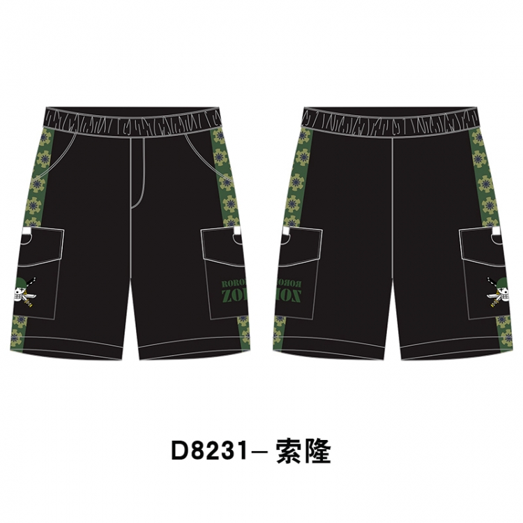 One Piece Anime Print Casual Shorts Cargo Pants from S to 4XL D8231