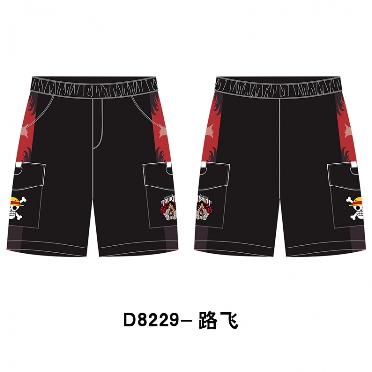 One Piece Anime Print Casual Shorts Cargo Pants from S to 4XL D8229