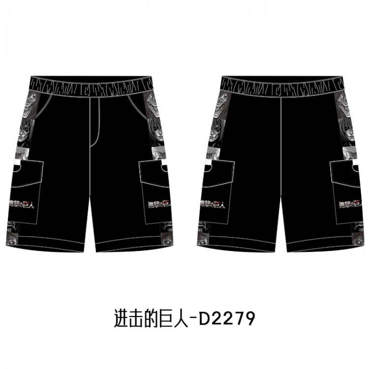 Shingeki no Kyojin Anime Print Casual Shorts Cargo Pants from S to 4XL D2279