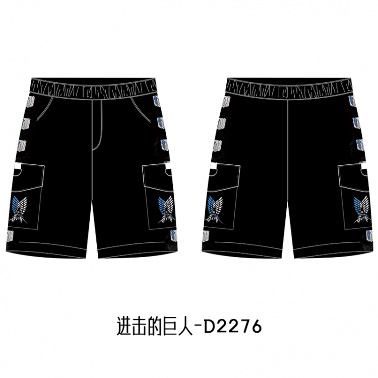 Shingeki no Kyojin Anime Print Casual Shorts Cargo Pants from S to 4XL D2276