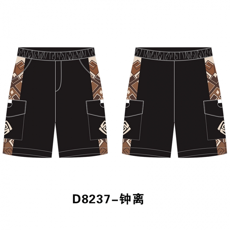 Genshin Impact Anime Print Casual Shorts Cargo Pants from S to 4XL D8237