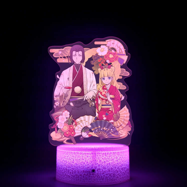 Bungo Stray Dogs Acrylic night light 16 kinds of color changing USB interface box 14X7X4CM white base