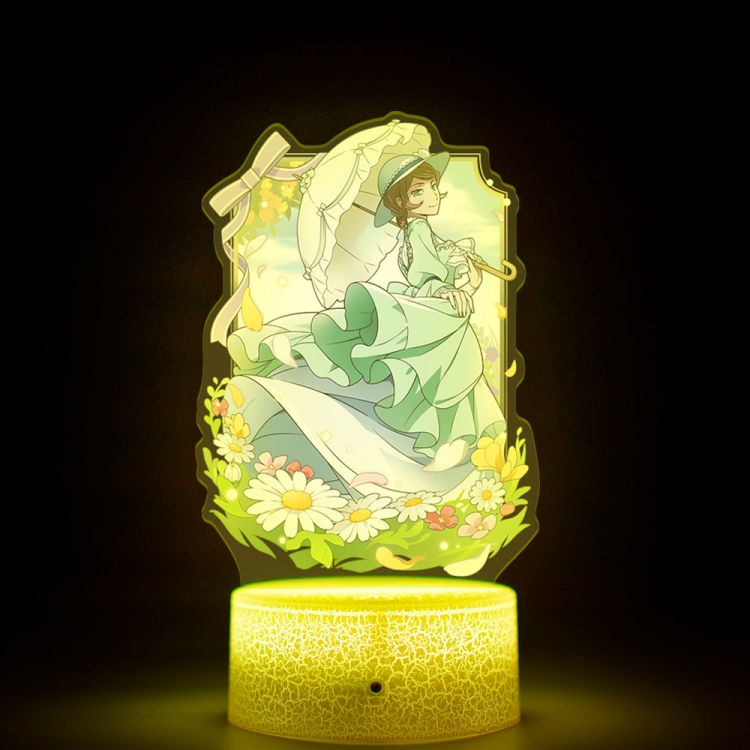 Bungo Stray Dogs Acrylic night light 16 kinds of color changing USB interface box 14X7X4CM white base