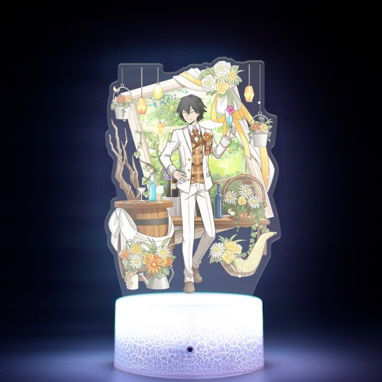 Bungo Stray Dogs Acrylic night light 16 kinds of color changing USB interface box 14X7X4CM white base