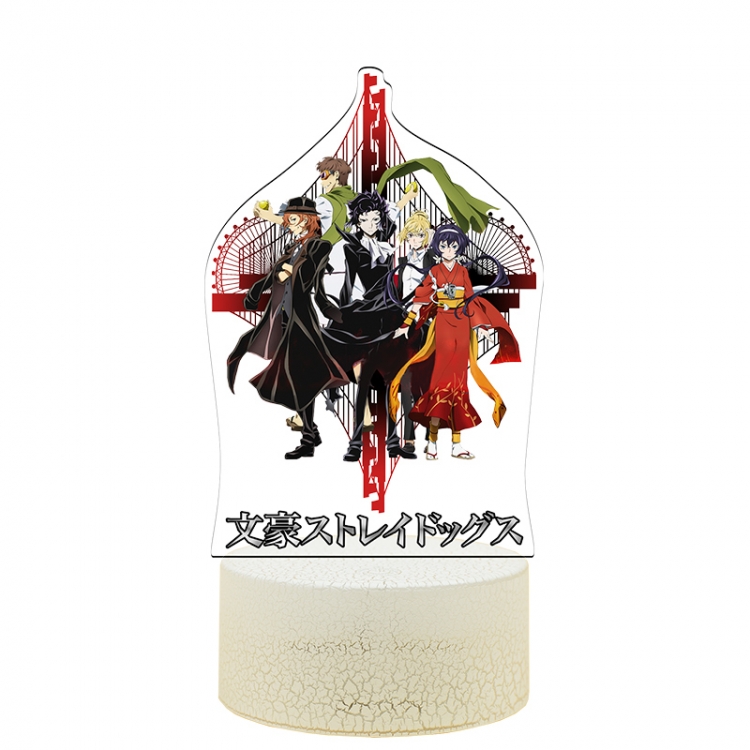 Bungo Stray Dogs Acrylic night light 16 kinds of color changing USB interface box 14X7X4CM white base