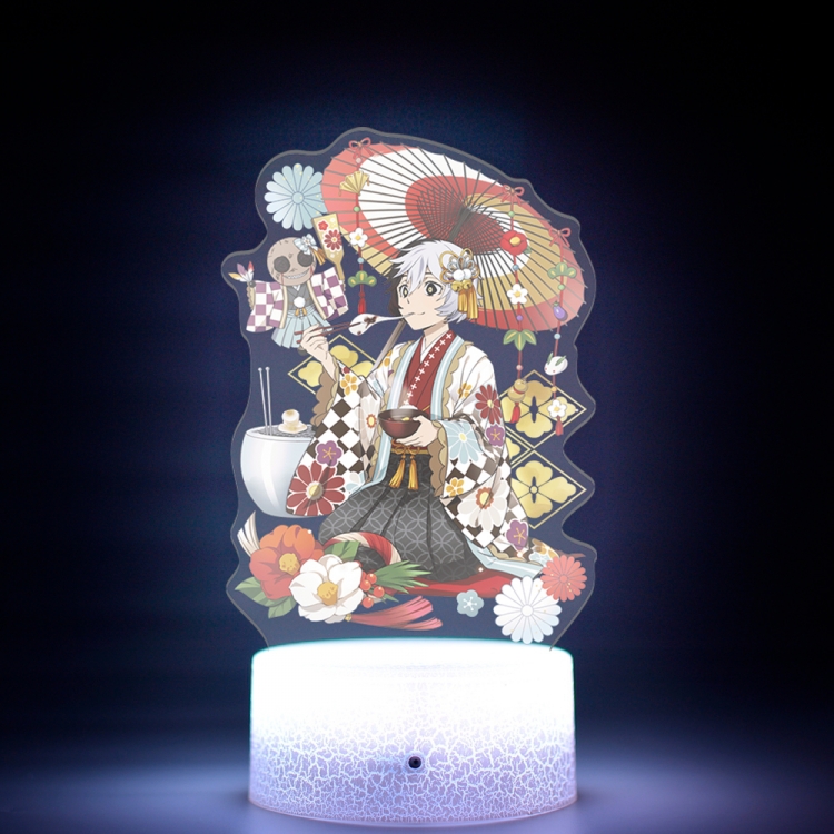 Bungo Stray Dogs Acrylic night light 16 kinds of color changing USB interface box 14X7X4CM white base