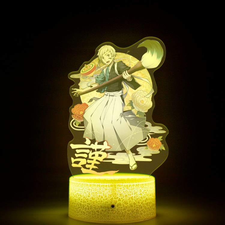 Bungo Stray Dogs Acrylic night light 16 kinds of color changing USB interface box 14X7X4CM white base