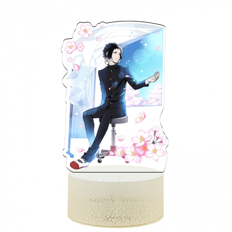 Bungo Stray Dogs Special edition Acrylic Night Light 16 Color-changing USB Interface Box Set 19X7X4CM white base