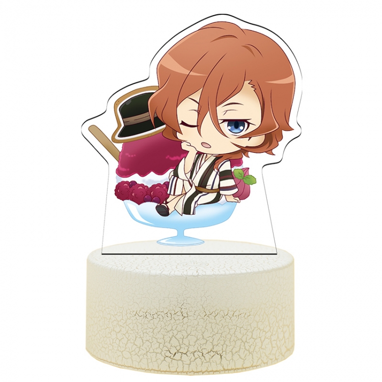 Bungo Stray Dogs Version Q Acrylic night light 16 kinds of color changing USB interface box 14X7X4CM white base