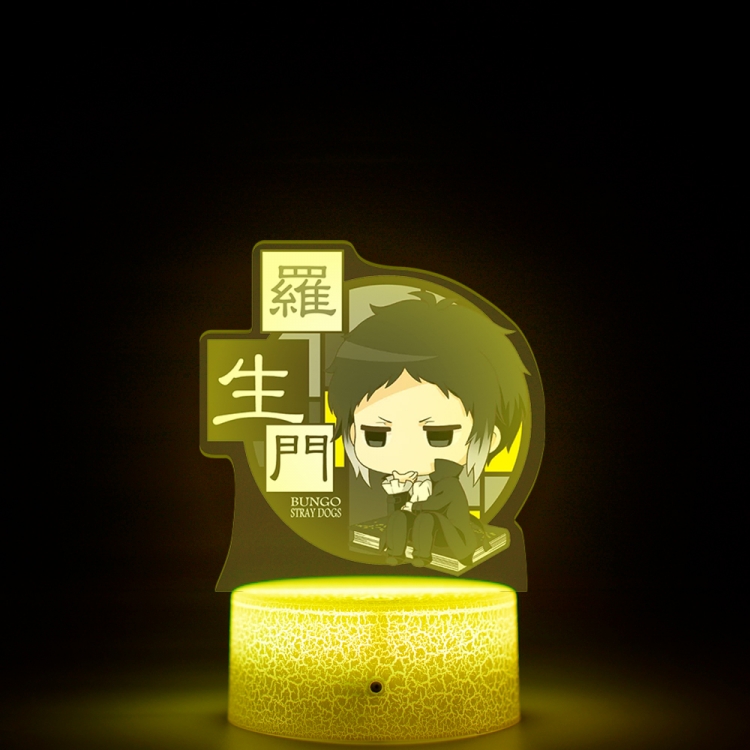 Bungo Stray Dogs Version Q Acrylic night light 16 kinds of color changing USB interface box 14X7X4CM white base