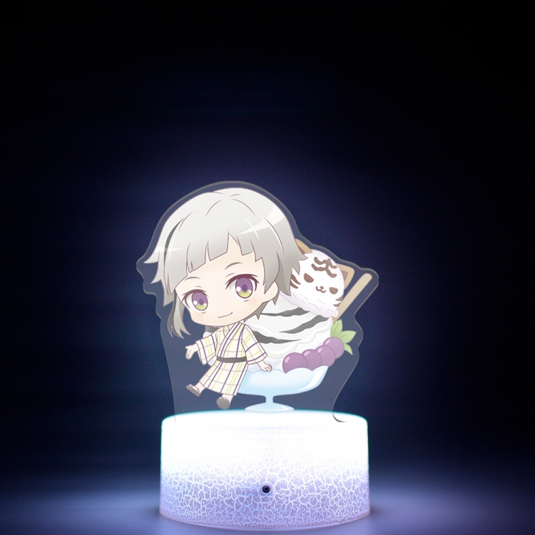 Bungo Stray Dogs Version Q Acrylic night light 16 kinds of color changing USB interface box 14X7X4CM white base