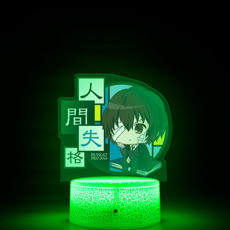 Bungo Stray Dogs Version Q Acrylic night light 16 kinds of color changing USB interface box 14X7X4CM white base