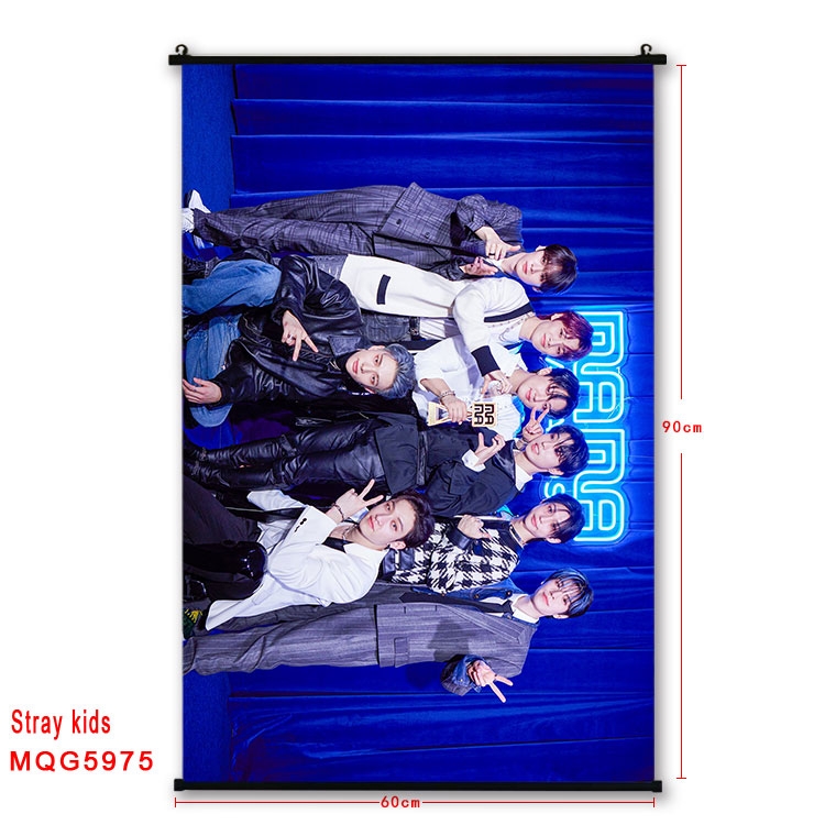 Straykids Anime black Plastic rod Cloth painting Wall Scroll 60X90CM MQG-5975