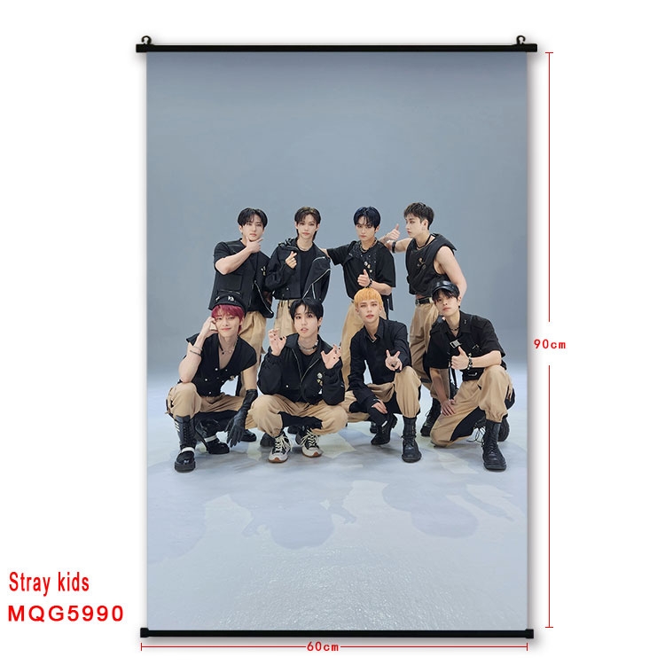 Straykids Anime black Plastic rod Cloth painting Wall Scroll 60X90CM MQG-5990