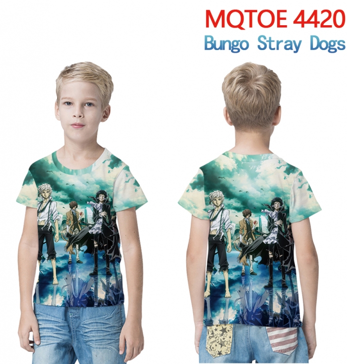 Bungo Stray Dogs full-color printed short-sleeved T-shirt 60 80 100 120 140 160 6 sizes for children  MQTOE-4420