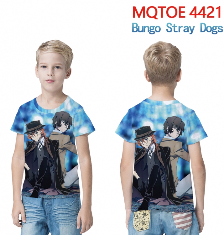 Bungo Stray Dogs full-color printed short-sleeved T-shirt 60 80 100 120 140 160 6 sizes for children MQTOE-4421