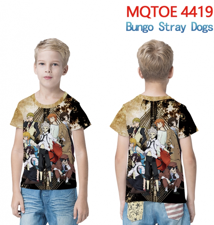 Bungo Stray Dogs full-color printed short-sleeved T-shirt 60 80 100 120 140 160 6 sizes for children  MQTOE-4419