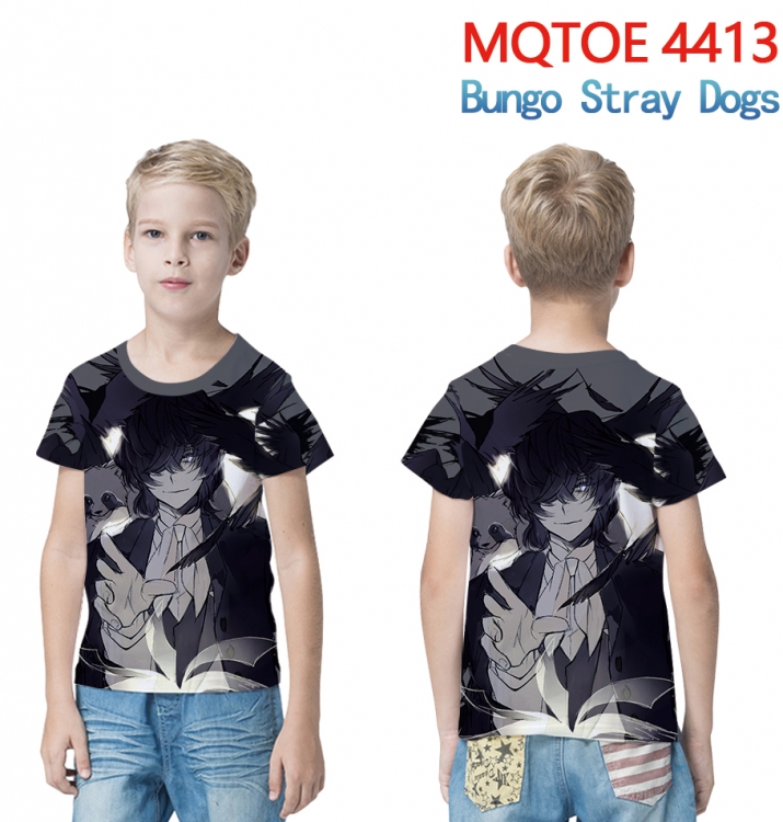 Bungo Stray Dogs full-color printed short-sleeved T-shirt 60 80 100 120 140 160 6 sizes for children MQTOE-4413