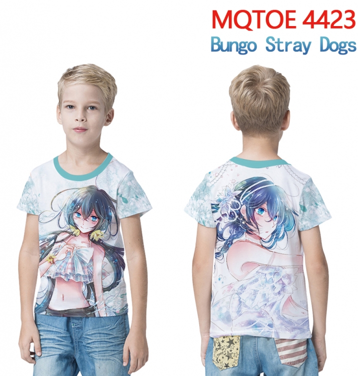 Bungo Stray Dogs full-color printed short-sleeved T-shirt 60 80 100 120 140 160 6 sizes for children MQTOE-4423