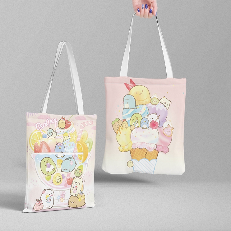 sumikko Anime peripheral canvas handbag gift bag large capacity shoulder bag 36x39cm price for 2 pcs