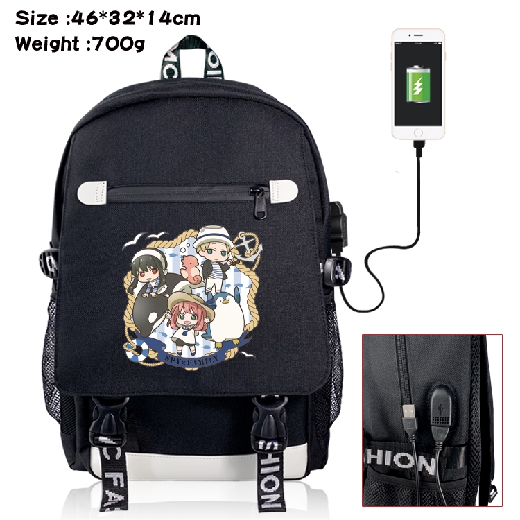 SPY×FAMILY USB backpack cartoon print student backpack 46X32X14CM 700G