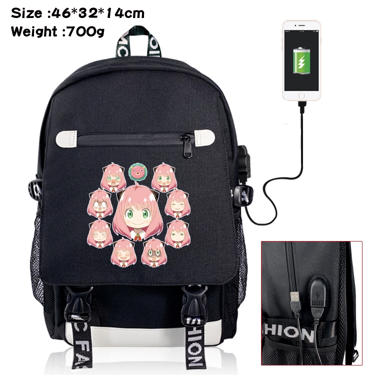 SPY×FAMILY USB backpack cartoon print student backpack 46X32X14CM 700G