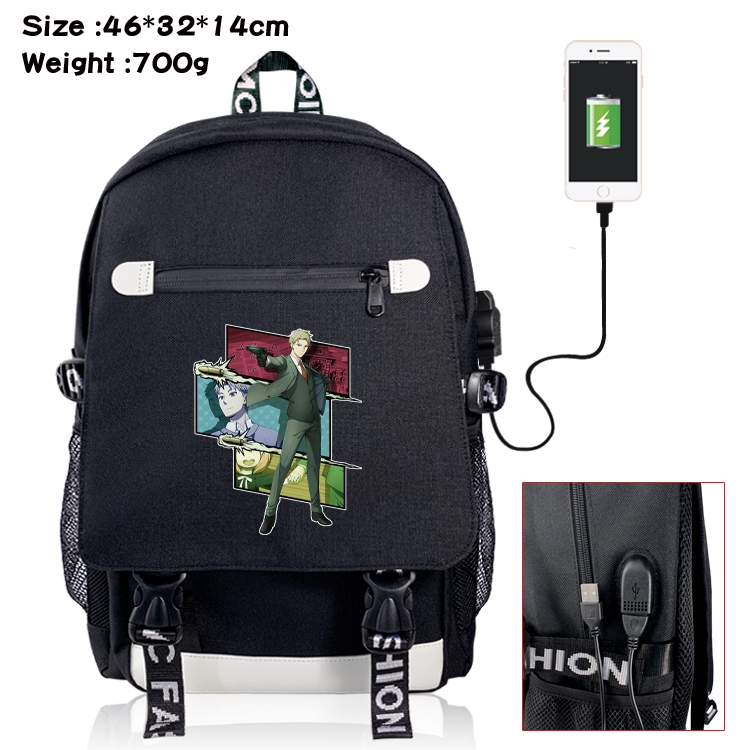 SPY×FAMILY USB backpack cartoon print student backpack 46X32X14CM 700G