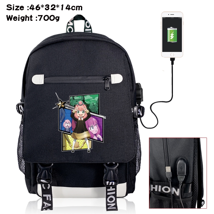 SPY×FAMILY USB backpack cartoon print student backpack 46X32X14CM 700G