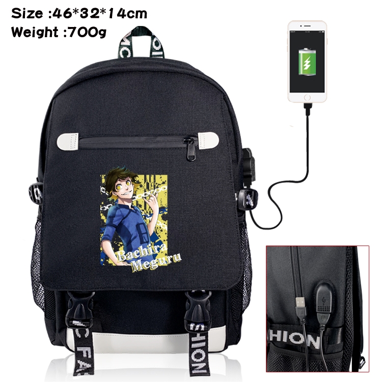 BLUE LOCK USB backpack cartoon print student backpack 46X32X14CM 700G