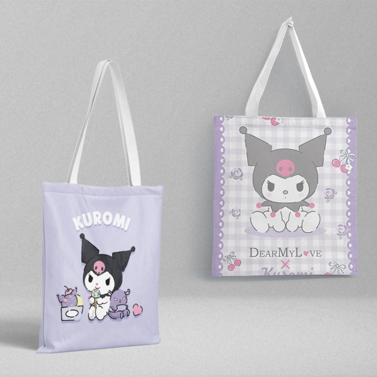 Kuromi  Anime peripheral canvas handbag gift bag large capacity shoulder bag 36x39cm price for 2 pcs