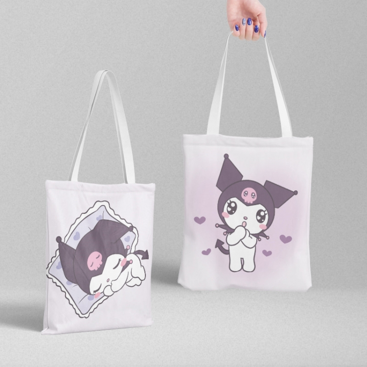 Kuromi  Anime peripheral canvas handbag gift bag large capacity shoulder bag 36x39cm price for 2 pcs