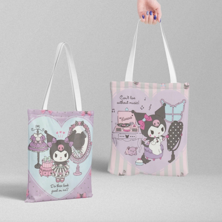 Kuromi  Anime peripheral canvas handbag gift bag large capacity shoulder bag 36x39cm price for 2 pcs